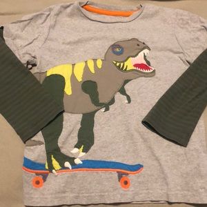 Mini Boden Dino riding a skateboard shirt